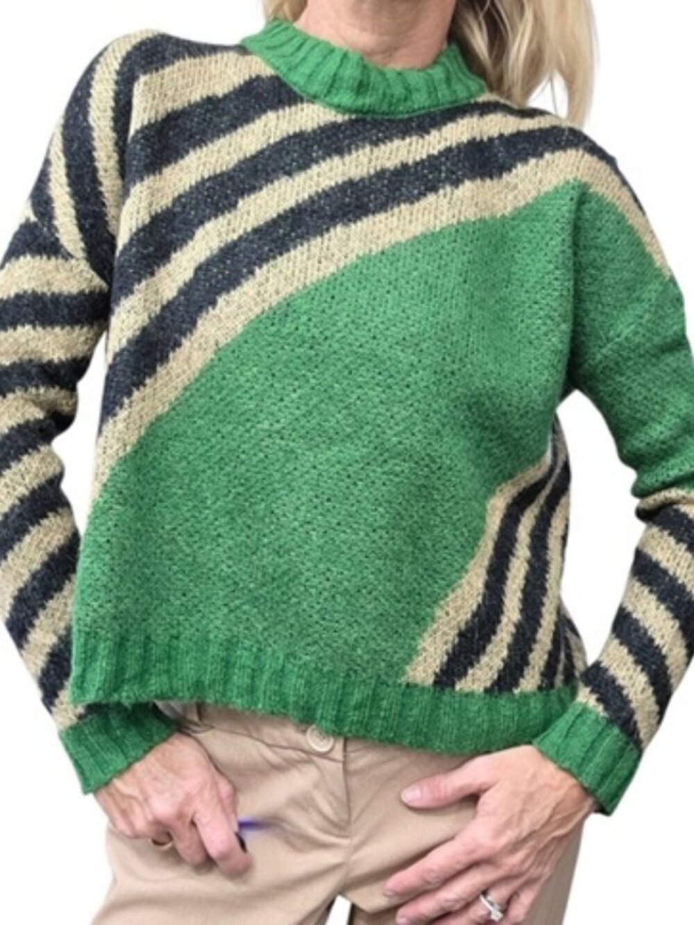 Niccolai Made In Italy Mohair Blend Abstract Knit Sweater Size S